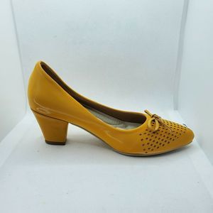 Women's yellow Mesh platform 2" 1/2 high heel
